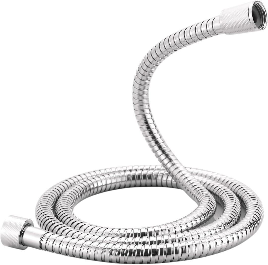 PureHaven 59" Metal Longlife Shower Hose, Replacement for Grohe 28143000, Durable Metal Construction, Starlight Chrome