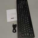 KOPJIPPOM Large Print Backlit Wireless Keyboard, 2.4G Silent Wireless Light Up Keyboard, Full Size Computer Keyboards with 7 Colored Backlits, Rechargeable Keyboards for Windows, PC, Laptop