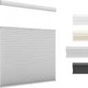 UNISHADES Top Down Bottom Up Cellular Shades Cordless Honeycomb Blinds for Indoor Windows, for Windows Size (30" W 64" H) Colour (Grey - Light Filtering)