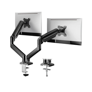 ErGear Dual Monitor Stand up to 32 inches Screen, Load-Bearing Max 22 lbs Each Arm, Adjustable Dual Monitor Mount, Sturdy Steel vesa Monitor Mount with Stable VESA 75x75 100x100mm