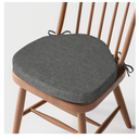 Windsor Chair Cushions for Dining Chairs 1 Pack Non Slip Kitchen Seat Cushion with Ties and Washable Covers Indoor Comfortable Seat Pad with Thick Foam 16.5" x 15.5" x 2" Dark Grey