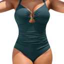 Blooming Jelly Womens One Piece Swimsuit Slimming Tummy Control Bathing Suit Shapewear Full Coverage Swim Suits (XX-Large, Teal)