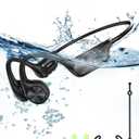 WalkerFit Open-Ear Bone Conduction Headphones, IPX8 Waterproof with 32GB MP3 Mode for Swimming Underwater, Wireless Bluetooth 5.3 Sweatproof Headset with Microphone for Cycling, Driving and Running