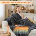 Heated Blanket Heated Throw, Electric Blanket 50"x60" Heating Blanket with 8 Hours Auto Off 10 Fast Heating Levels Machine Washable Sherpa Heated Blanket with Overheating Protection