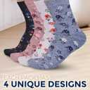 Pembrook Ankle Diabetic Socks for Women & Men - 4 Pairs Flowers, Moisture-Wicking Non Binding Socks Women, Neuropathy and Edema, Stretchy Wide Top