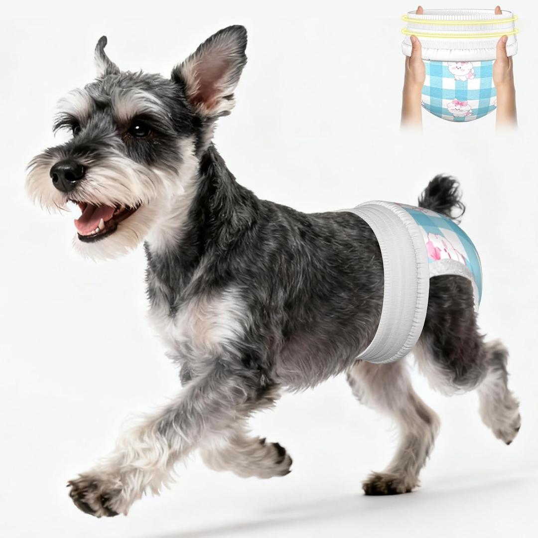 Ambreview Disposable Dog Diapers Female, Just Pull It Up, Doggie Diapers for Female Dogs, Strong Absorbency | Leak Proof, for Dogs in Heat | Elderly | Disabled, XS 10 PCS