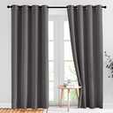 NICETOWN Gray Blackout Curtains for Bedroom 84 inches Long - Thermal Drapes Grommet Room Darkening Light Blocking Curtains Window Treatments for Living Room (2 Panels, W52 x L84, Grey)