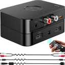 Bluetooth 6.0 Receiver for Home Stereo, Bluetooth Audio Adapter for HiFi Music Streaming, Wired Speakers, USB Flash, with AUX 3.5mm/RCA, Dual Link, 32 ftLong Range, Low Latency and HD Audio