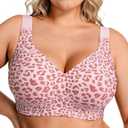 OEAK Womens Wireless Jelly Bra Plus Size Supportive Seamless Bras Full Coverage Push Up Comfortable No Underwire T-shirt Bras, XL