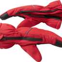 Andy & Evan Kids' Waterproof Snow Gloves Winter Gloves Side Zippers Touchscreen Ski Snowboard Sledding w/ Warm Fleece Palms, Red, Size 2T-4T