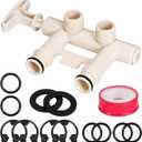 7129871 Water Softener Bypass Valve Threaded Adapter Kit, Water Softener Parts, Replaces WS15X10012, 3437, 3437299 and 42-3437, Compatible with Kenmore, GE, Whirlpool, Morton, NorthStar, EcoWater