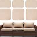 ClawsCover 6Pack Outdoor Patio Seat and Back Cushions Replacement Covers Fit for 3-Seater Wicker Rattan Furniture Conversation Set Sectional Couch,Light Khaki-Included Covers Only