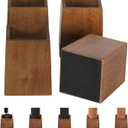 TQVAI Bed Risers Heavy Duty, Support 2200 lbs, 1-in Deep Anti-Fall Edge, 4 Pack Wooden Furniture Bed Lifts Risers with Non-Slip Pads for King Queen Twin Full Size Frame, Retro Brown, 5" H(Inner 4" H)
