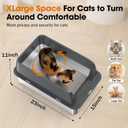 2PACK Stainless Steel Litter Box, Extra Large Litter Boxes for Big Cats, XL Metal Cat Litter Box with Lid High Sides, Anti-Urine Leakage, Non-Sticky, Scoop Included