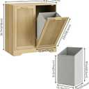 Laundry Hamper Cabinet, Small Tilt-Out Bathroom Storage Unit with Narrow Hidden Basket Chest Bathroom Cupboard, 25.6" x 13.7" x 26.7"