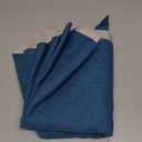 AMBERIS Bed Runner Blue, Imitation Linen Decorative Bed Scarf for Home Hotel, Size: 103"×18"