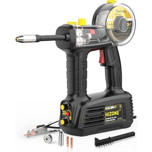 Hand Held MIG Welder Machine 110V, HIZONE 100A Flux Core Portable Welding Machine, Handheld Gasless Inverter Wire Feed Welding Equipment