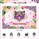 Cheetah Print Birthday Decorations, Cheetah Girl Happy Birthday Decorations Backdrop Banner Cake Topper, Cheetah Print Balloons Leopard for Safari Jungle Animal Cheetah Supplies
