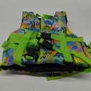 Pottwal Swim Vest for Kids - Swim Jacket for 4-6 Years (39.5-55LBS) - Buoyancy Aid Made of Neoprene & EPE - with Adjustable Crotch Strap - Green Dinosaurs