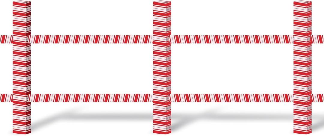 6.5 Feet Christmas Candy Cane Fence Cardboard Stand-up Cutout Life-Size Christmas & Western Party Decoration Cardboard Backdrop Photo Props for Xmas Theme Party Supply Cowboy Cowgirl Decor