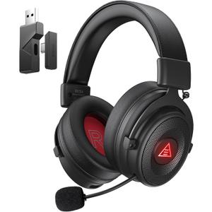 EKSA USB Gaming Headset for PC  Computer Headset with Detachable Noise Cancelling Mic, Surround‑Tuned Audio, 50MM Driver  Headphones with Microphone for PS4/PS5, Xbox One, Laptop, Office (Wireless)