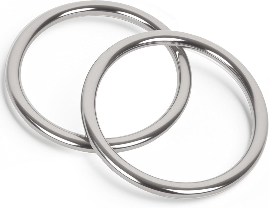 2.36 inch Metal O Rings,Stainless Steel Round Ring Buckles 5/16" Wire Diameter,metal rings for crafts,Solid Welded Loop(2, ID5/16*D2.36(60mm))