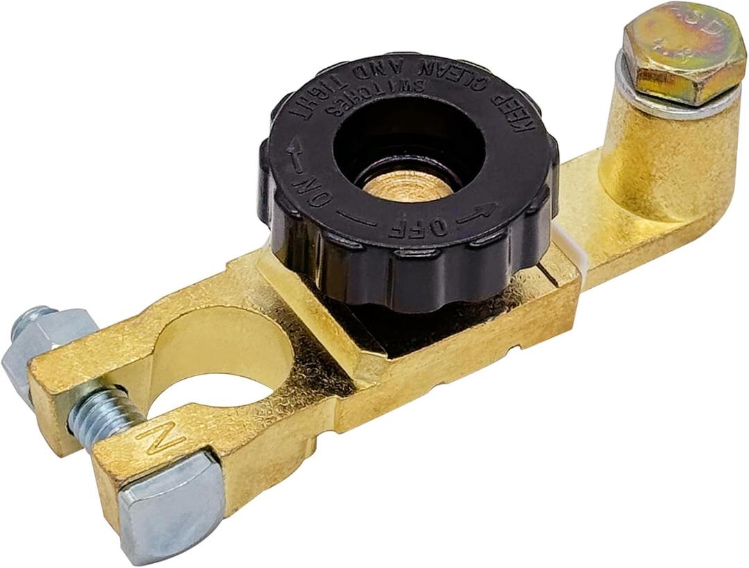 Ampper Top Post Battery Disconnect Switch 12V, Quick Disconnect Battery Cut Off Switch Battery Shut Off Kill Switch W/ M8 Top Bolt for Car (1 Pack)