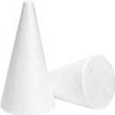 Bright Creations Foam Cones for Crafts - 2 x 4 in, White, 24 Pack - Cone Shapes for DIY Gnome Projects & Floral Foam Arrangements