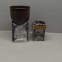 TRIROCKS Set of 2 Planters with Stand Indoor Outdoor Metal Plant Stand 11 &8.5" H Modern Planters Flower Pots for Living Room Corner Kitchen Office Garden Balcony Patio Decor (Brown)