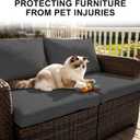 Loungewave 8Pcs Patio Cushion Covers, Outdoor Cushion Covers Set Replacement for Patio Furniture Sofa Couch, Soft Flexibility Washable Furniture Protector(Grey, Cover Only)