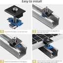 Anbte 10pcs Solar Panels Mid Clamps for Unistrut, Aluminium Solar Panel Brackets 30mm/35mm, Mounting Kit for Metal Roof, Tin Roof, Flat Roof, Sheet Roof, Black