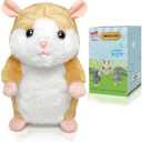 YH YUHUNG Interactive Talking Hamster Toy Repeats What You Say, Mimics Your Voice with High-Pitched Tone & Head Nodding, Soft, Durable Plush Hamster Stuffed Animal Repeating Toy for Kids