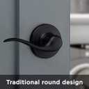 Kwikset Tustin Interior Passage Door Handle, Lever For Closet and Hallway Doors, Reversible Non-Locking Handle Lever, Matte Black, with Microban Protection (1 Pack)