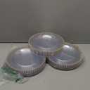 supernal 100 Pieces White and Gold Plastic Plates, 10 Inch Elegant Disposable Plates, Heavy Duty Plastic Dinner Plates for Party, Wedding and Birthday