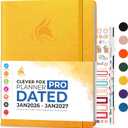Clever Fox Planner PRO Dated (Jan 2026Jan 2027) Weekly & Monthly Life Planner to Increase Productivity, Time Management and Hit Your Goals  Organizer, Gratitude Journal  A4 Size (Amber Yellow) (A4 (8.5" x 11"))
