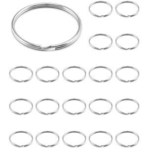 QWORK Key Ring, Set of 20, 2 Inch Large Open Key Ring - Sturdy Key Chain Ring for Keychain and Crafts