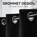 Extra Long Blackout Curtains, Room Darkening Grommet High Ceiling Drapes, 2 Story Curtains for Living Room and Loft(1 Panel, Black, 52"x132")