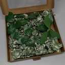 Ling's moment Flowers 25pcs Fake Gardenia Green Flowers Artificial Flowers with Stem, Fake Flower for DIY Wedding Decorations Centerpieces Bouquets Boutonnieres（Flores Artificiales para Decoracion）