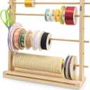 SGIBYN Ribbon Display Holder Spacing Adjustable,Craft Room Supply Storage and Organization,Washi Tape Organizer,Sewing Thread &Journaling Tapes Holder,Hair Ribbons Storage Rack, Gift Wrapping Supplies