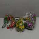 6 Pcs Spring Artificial Hanging Flowers Outdoor Faux Silk Mum Plant Decor Violet with Eucalyptus Realistic UV Resistant Trailing Vine Spring Porch Yard(Elegant Color,Chamomile)