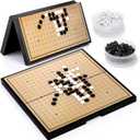 Yarlung Go Game Set, Magnetic Go Stones with 14.6 Inch Foldable 19x19 Game Board, Wei Qi Tabletop Strategy Game for 2 Players, Teens Adults