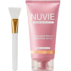 Nuvie Collagen Mask, YURI Collagen Night Wrapping Mask, Easy Peel Off Facial Mask Skin Care night mask, Hydrating Face Mask is the Ideal Gifts for Women and Teen Girls!2.54 fl.oz (1 pcs)