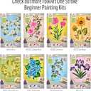 FolkArt, Carnation One Stroke Beginner Painting Kit, Includes 5 Colors, 1 Flat Brush, and a Reusable Teaching Guide