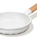 COOKLOVER Nonstick Frying Pan 100% PFOA Free Cookware Induction Skillet Stir Fry Pan (White, 7.9 inch)