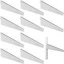 Yalikop 10 Pack Adjustable Shelf Brackets for Double Track System Closet Organization Heavy Duty Wire Shelf Brackets (White,4.7 Inches)