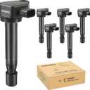 Ignition Coil Pack Compatible with V6 00-07 Honda Accord Odyssey LX EX, 2000-2008 Acura TL, 01-03 Acura CL, 05-08 RL, 2000 2001 2002 2003 2004 2005 2006 2007 2008, 3.0 3.2 3.5, UF242 90919-02247, 6pc