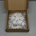 GengGeng 4PCS Winter Wonderland Snowflake Ornament Christmas Wooden Farmhouse White Snowflake Display Decor Photo Props Fireplace Winter Table Decor Signs (Triangle Snowflakes, 4)