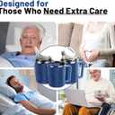 Adult Sippy Cup, 14oz Spill Proof Cup with Straw for Elderly, 3 in 1 Stainless Steel Sippy Cup with 2 Lids, No Spill Feeding Cups for Patient Disabled Maternity Drink Water Milk Soup - Blue