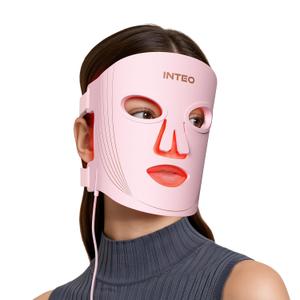 INTEO Light Mask for Face, 3 Light Modes, Rechargeable Home Skincare Tool