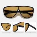 Oversized Aviator Sunglasses for Women, Retro Shield 70s Vintage | big round sun glasses trendy, fashion accessory, CL013